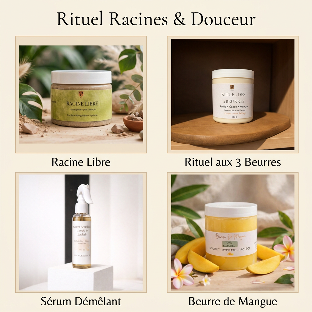Rituel Racines & Douceur — 4 soins capillaires